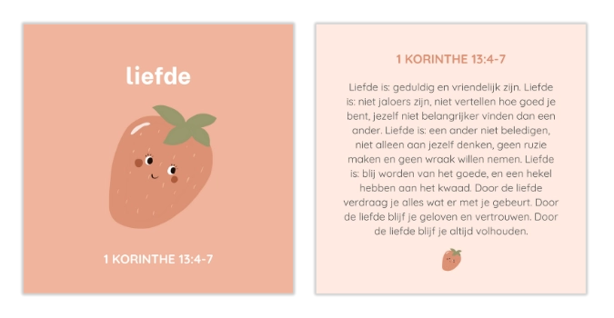 vruchten van de geest kaartjes kaarten kaartenset kind kinderen gezin