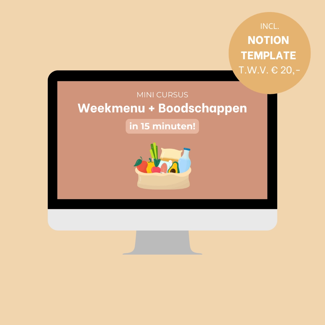 mini cursus weekmenu boodschappen boodschappenlijst tips tijd besparen bestellen eenvoudig rust